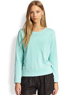 Monrow Burnout Sweatshirt   Turquoise