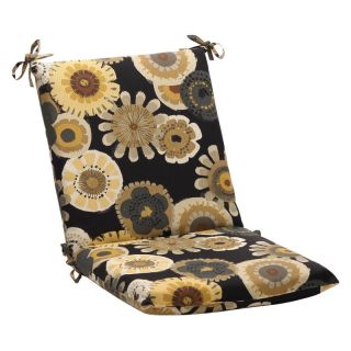 Pillow Perfect 36.5 x 18 Outdoor Floral Chair Cushion Black/Yellow   449692