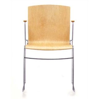 Source Seating Zag Office Stacking Chair 640 Arm Style Wood Arms, Frame Fini