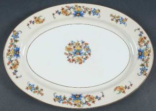 Heinrich   H&C 10698 11 Oval Serving Platter, Fine China Dinnerware   Floral Ri