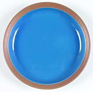 Dansk Blt Pottery Blue Dinner Plate, Fine China Dinnerware   Blue Center,Brown R