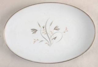 Noritake Laverne 16 Oval Serving Platter, Fine China Dinnerware   Gold/Gray/Blu