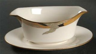 Noritake Grand Vision Gravy Boat with Attached Underplate, Fine China Dinnerware
