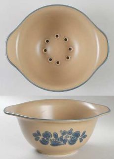 Pfaltzgraff Folk Art Ceramic Colander, Fine China Dinnerware   Blue Floral Desig
