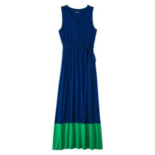 Merona Womens Knit Colorblock Maxi Dress   Blue/Green   XXL