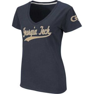 Georgia Tech Yellow Jackets Colosseum NCAA Womens Jolt Vneck T Shirt