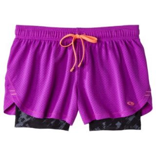 C9 by Champion Womens Mesh Short with Compression   Purple Reef XL