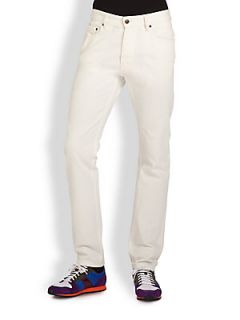 AMI Solid Five Pocket Jeans   White