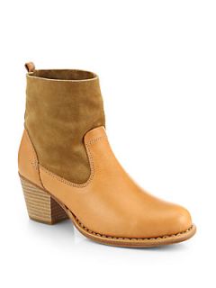 Rag & Bone Mercer Suede & Leather Ankle Boots   Camel