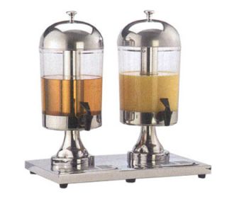 American Metalcraft Double Style Juice Dispenser w/ Two 8.5 qt Capacity Dispenser, Acrylic/Stainless