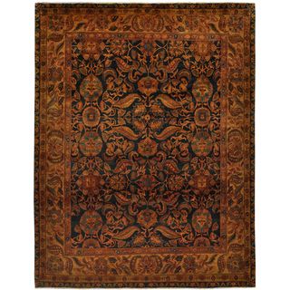 Hand knotted India Khorasan Midnight Blue Wool Rug (710 X 911)