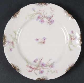 Warwick A2002 Dessert/Pie Plate, Fine China Dinnerware   Pink & Blue Flowers, Gr
