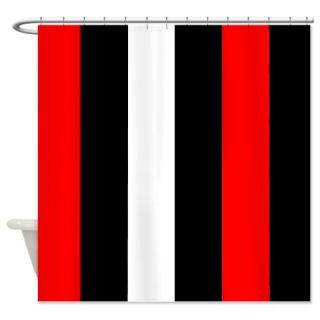  Red Black And White Stripes Shower Curtain  Use code FREECART at Checkout