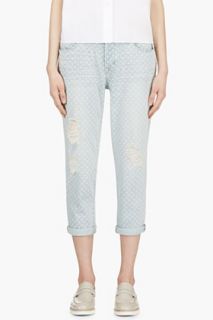 Marc By Marc Jacobs Light Blue Cropped Checkered Jessie Jeans
