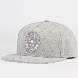 Quilted Mens Snapback Hat Grey One Size For Men 233115115