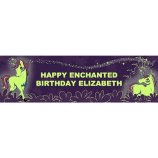 Enchanted Unicorn Glow in the Dark Personalized Banner
