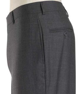 Traveler Plain Front Trousers  Grey Windowpane or Navy Microcheck JoS. A. Bank