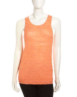 Melange Knit Tank Top, Orange