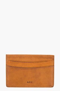 A.p.c. Brown Leather Logo Card Holder
