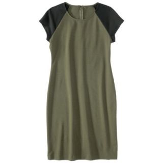 Mossimo Petites Short Sleeve Ponte Dress   Green/Black XXLP