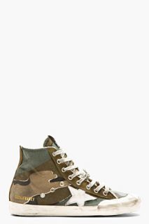 Golden Goose Green Camouflage Francy High_top Sneakers
