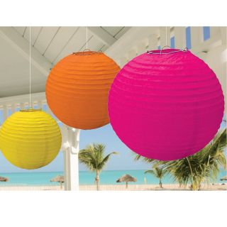 Hot Pink, Orange and Yellow Hanging Lanterns