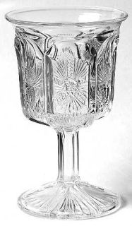Bryce Panelled Thistle Clear Wine Glass   Pressed Thistle Desgn Pattern Glass