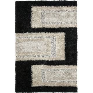 Safavieh Hand woven Manhattan Black/ Grey Polyester Rug (8 X 10)