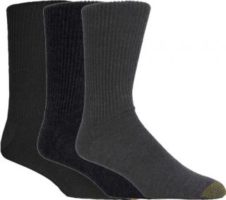 Mens Gold Toe Fluffies (12 Pairs)   Multi Pack (Grey/Charcoal/Black) Dress Sock
