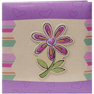 3 d Applique Striped Albums 12x12 flower (Purple, greenModel MB10Z FMaterials assortedDimensions 12 inches high x 12 inches wide x 1 inch deep )