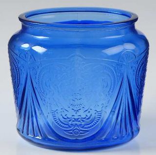Hazel Atlas Royal Lace Cobalt Blue Cookie Jar, No Lid   Cobalt Blue,Depression G