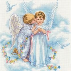 Angel Kisses Counted Cross Stitch Kit 12x12