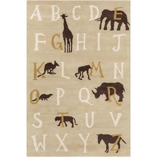 Allie Handmade Alphabet Pattern Wool Rug (5 X 76)