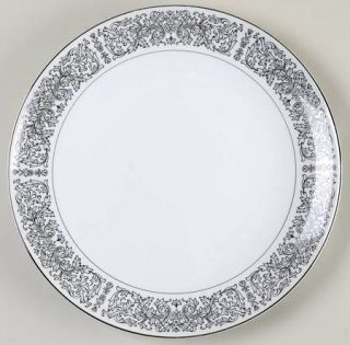 Oneida Spanish Lace 12 Chop Plate/Round Platter, Fine China Dinnerware   Black