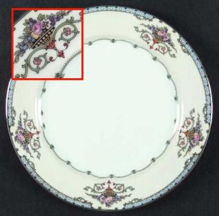 Noritake Favorita Dinner Plate, Fine China Dinnerware   Patent 78057,Blue Border