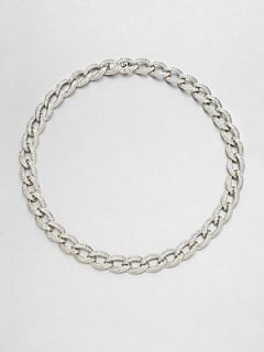 Adriana Orsini Pave Crystal Link Necklace   Silver