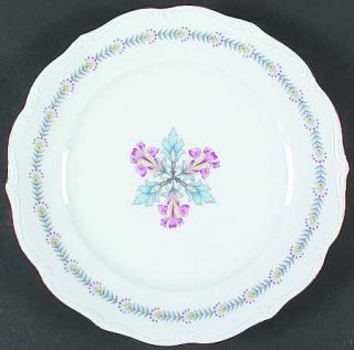 Forest For3 Dinner Plate, Fine China Dinnerware   Blue Laurel,Pink,   Blue,&Yell