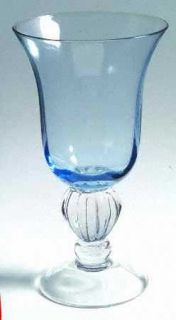 Lenox Colore Blue (Provencial) Water Goblet   Flared Blue Bowl, Optic Bowl,Clear