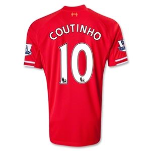 Warrior Liverpool 13/14 COUTINHO Home Soccer Jersey