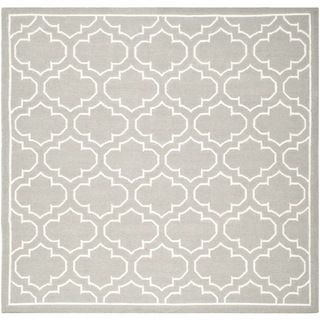Safavieh Hand woven Moroccan Dhurrie Grey Wool Rug (7 Square)