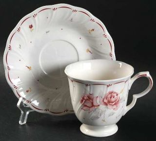 Nikko Full Bloom Footed Cup & Saucer Set, Fine China Dinnerware   Blossomtime,Re