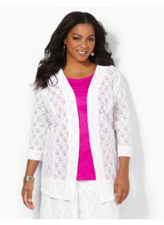 Catherines Plus Size Cirque Lace Jacket   Womens Size 0X, White