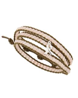 Ribbon Charm Triple Wrap Bracelet, Clay/Olive