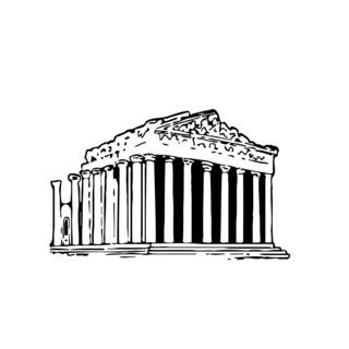 Pantheon Vinyl Wall Decal (BlackEasy to apply You will get the instructionDimensions 22 inches wide x 35 inches long )