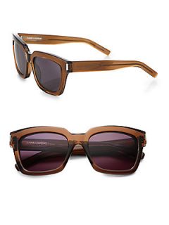 Saint Laurent Bold Square Unisex Sunglasses   Brown