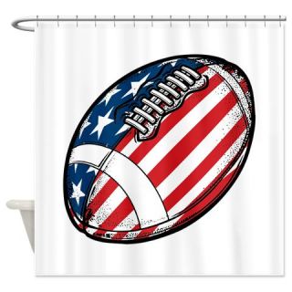  American Flag Football Shower Curtain  Use code FREECART at Checkout