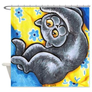  British Shorthair Flower Bed Shower Curtain  Use code FREECART at Checkout
