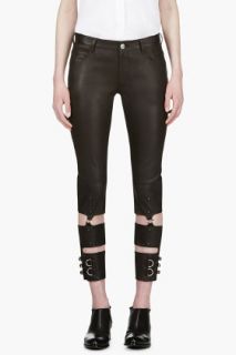 Undercover Black Lambskin Hardware Trousers