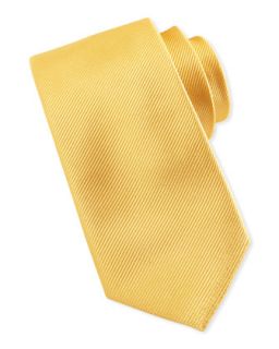 Solid Bias Ribbed Silk Tie, Gold