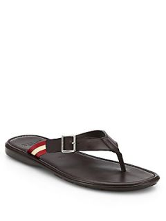 Bally Trainspotting Leather Sandals   Dark Brown